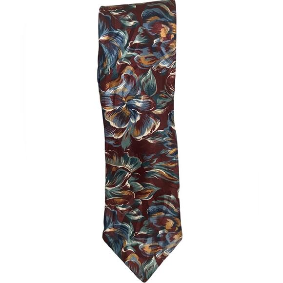 Blue and Brown Abstract Pattern Tie - Picture 3 of 7